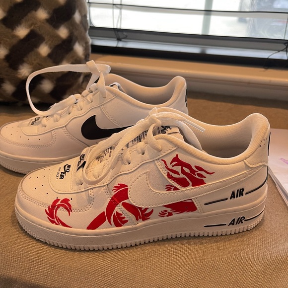 Custom Nike Air Force 1, Double Air Low White Black. - Picture 1 of 5